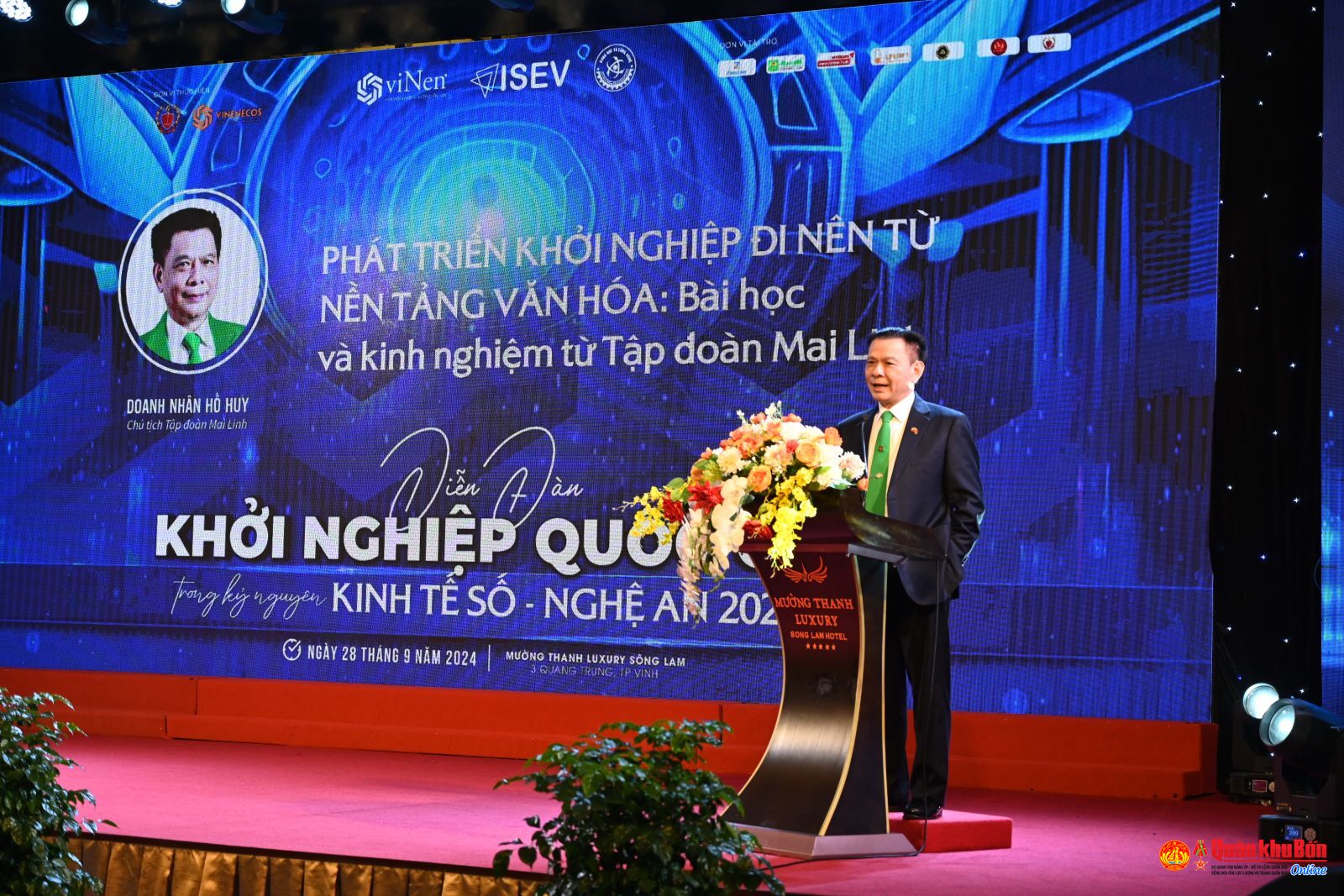 Ông Hồ Huy, Chủ tịch Tập đoàn Mai Linh chia sẻ kinh nghiệm khởi nghiệp tại diễn đàn